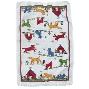 3/$25 🍄 Dog Kitchen Towel with Colorful Dogs and Dog Houses 22”x16”